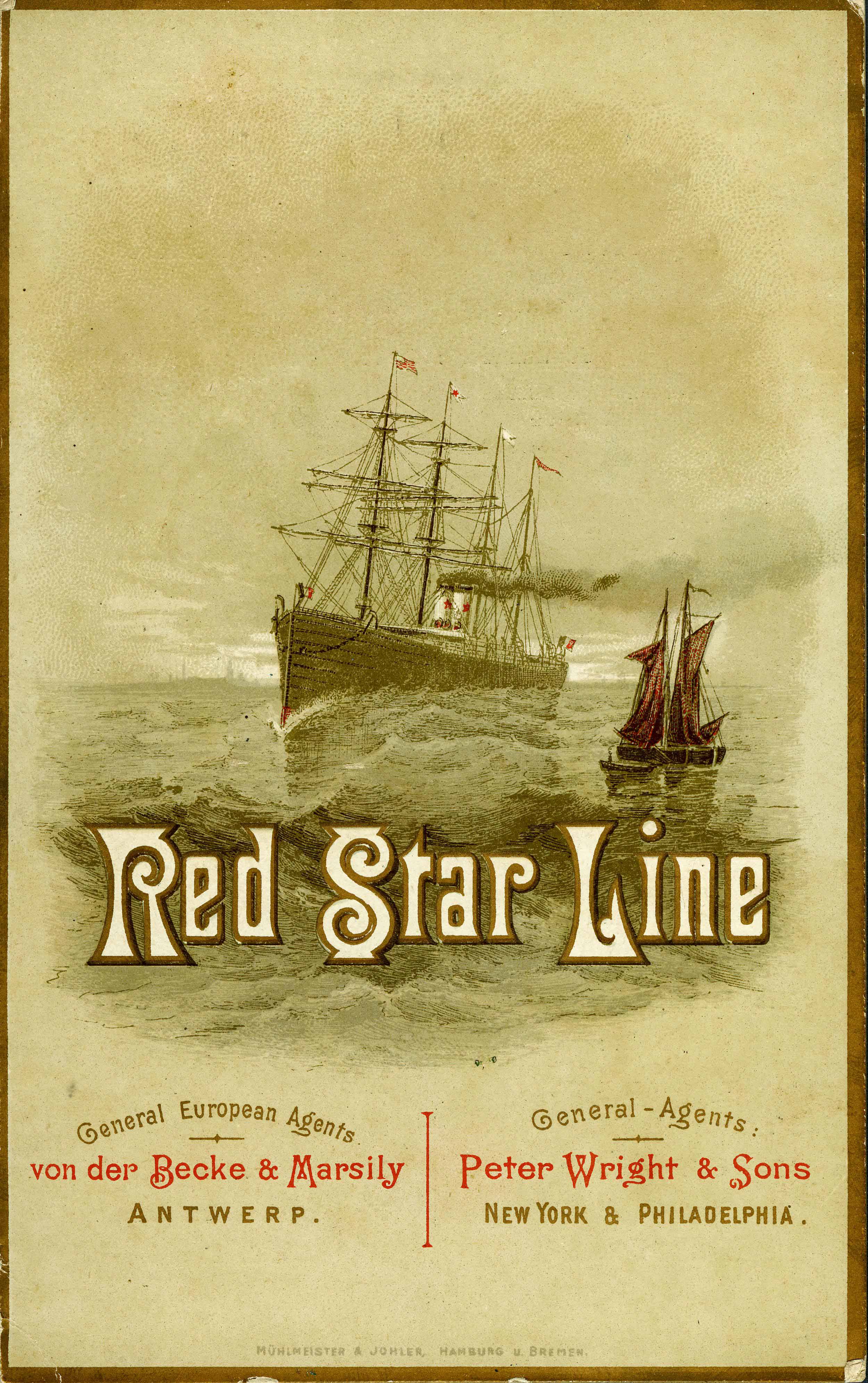 Red Star Line Cabin Passenger List for the Steamship S.S. Waesland from Antwerp to New York. Copyright Red Star Line Museum, Antwerp